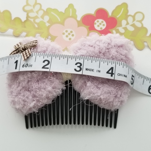 3/30☘️Anthropologi Lavender Teddy Bear Hair Accessorie Hair Clip New - Picture 3 of 4
